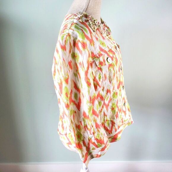 RUBY RED WOMEN'S LIGHT WEIGHT JACKET  RUFFLE COLLAR PEARL BUTTONS SIZE 14 - Picture 3 of 5